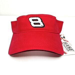 Dale Jr Visor Hat Youth Adjustable Size Red Chase Authentics NWT 100% Cotton